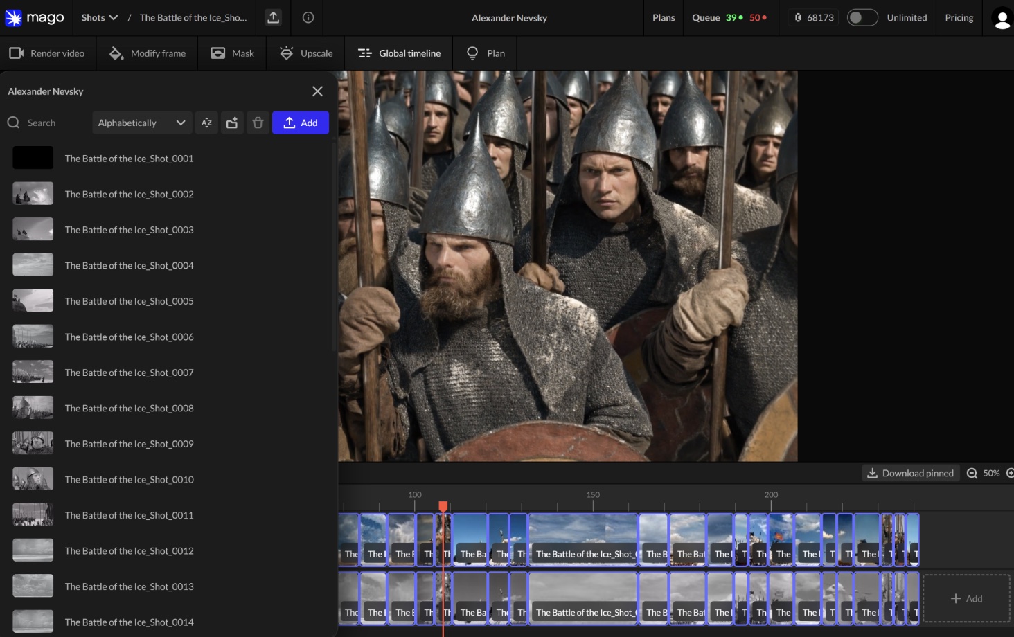 Mago production timeline and shot list